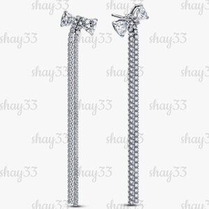 Pandora Pavé Bow Drop Earrings